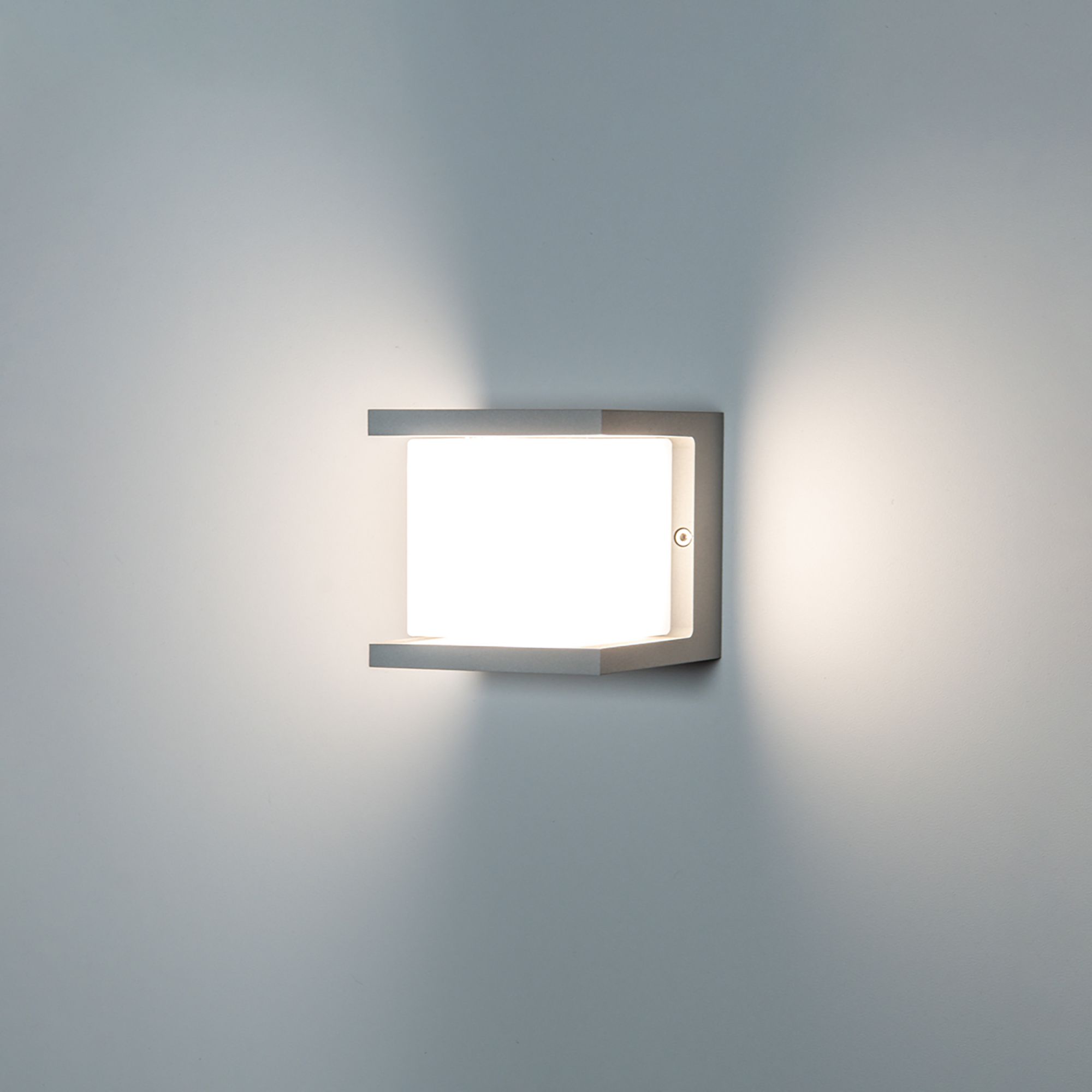Lampada da parete a LED Cubo - 10W, 900lm, 3000K, IP54, 150°, titan, nicht dimmbar, L=100mm, B=100mm, H=100mm