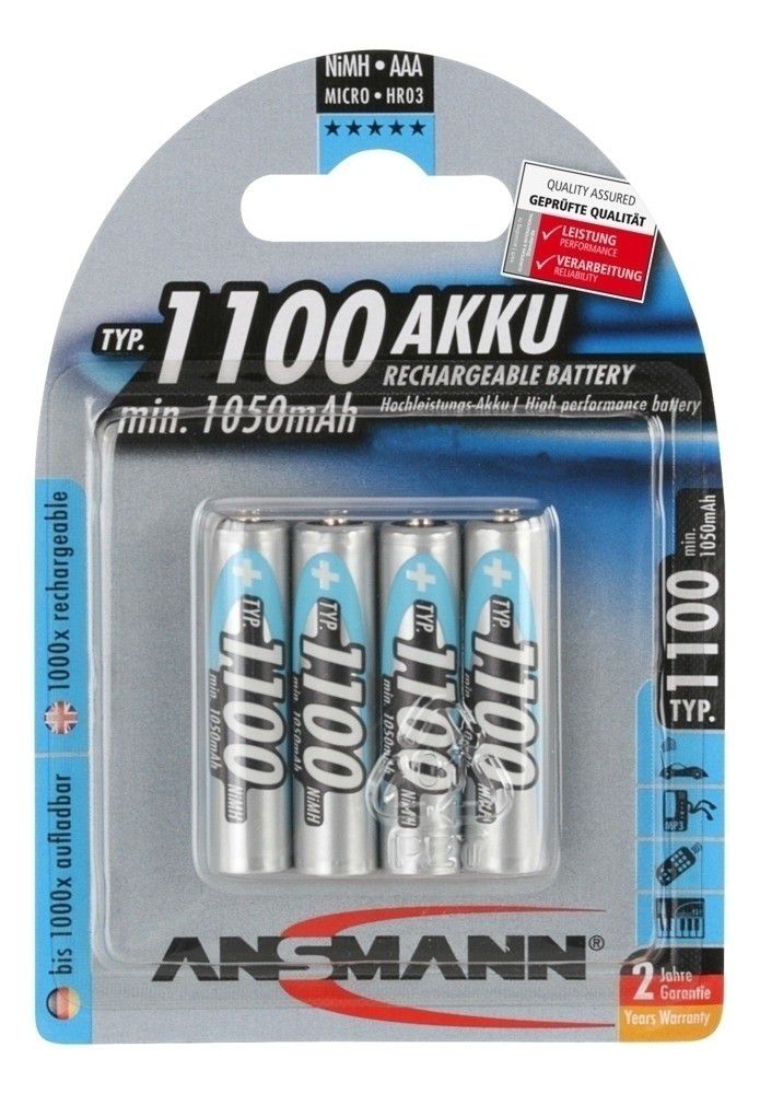 NiMH Akku Micro AAA Type 1100 - 4er Blister