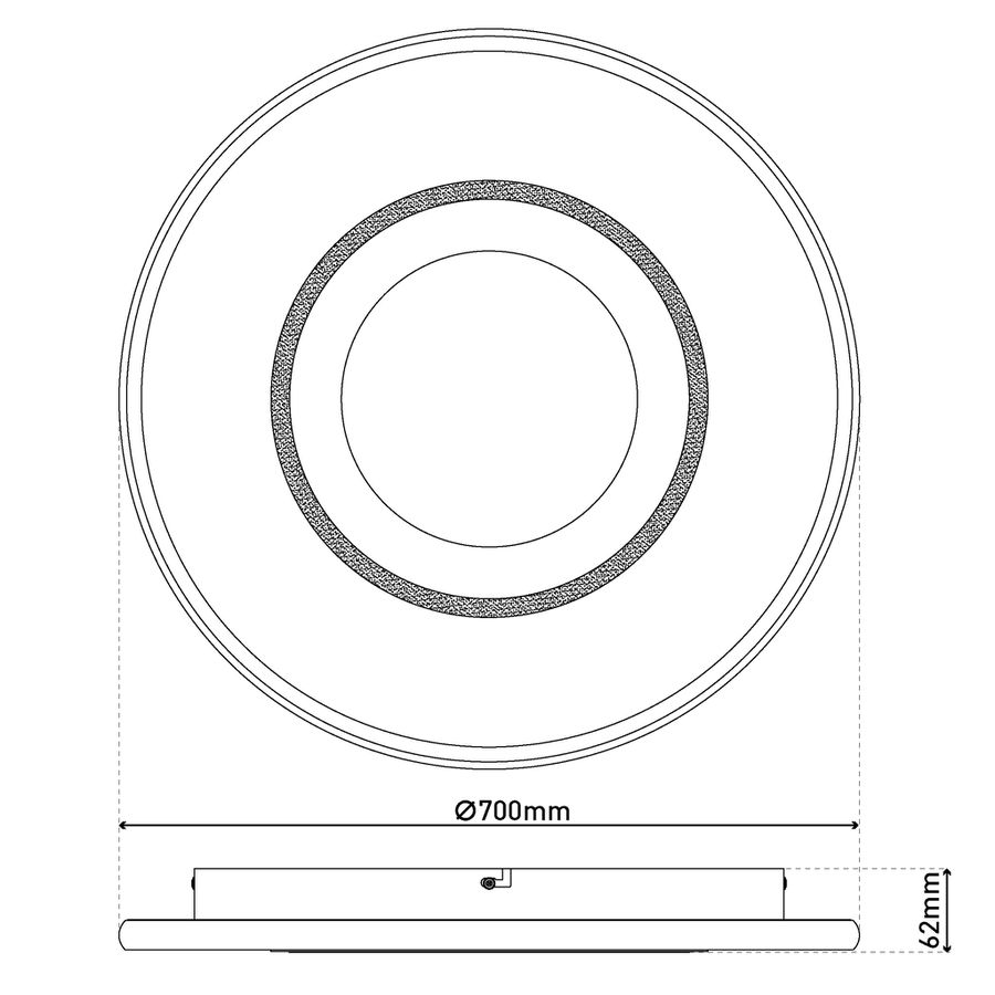 LED Deckenleuchte LIVANA inkl. RGB D:70cm - LED-Modul, IP20, 230V