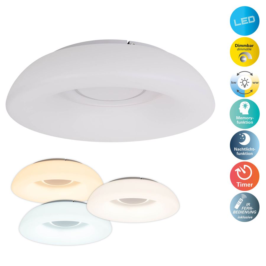 LED Deckenleuchte KARIM CCT-Funktion weiß Ø: 48 cm - LED-Modul, IP20, 230V