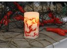 LED Pillar Kerze Crayfish Party - Indoor, Weiss, 12.5cm Höhe, Timerfunktion