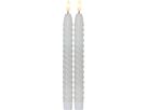 LED Dinner Kerze 2er Pack Flamme Swirl - Indoor, Weiss, 25.00 cm Höhe,  Timerfunktion