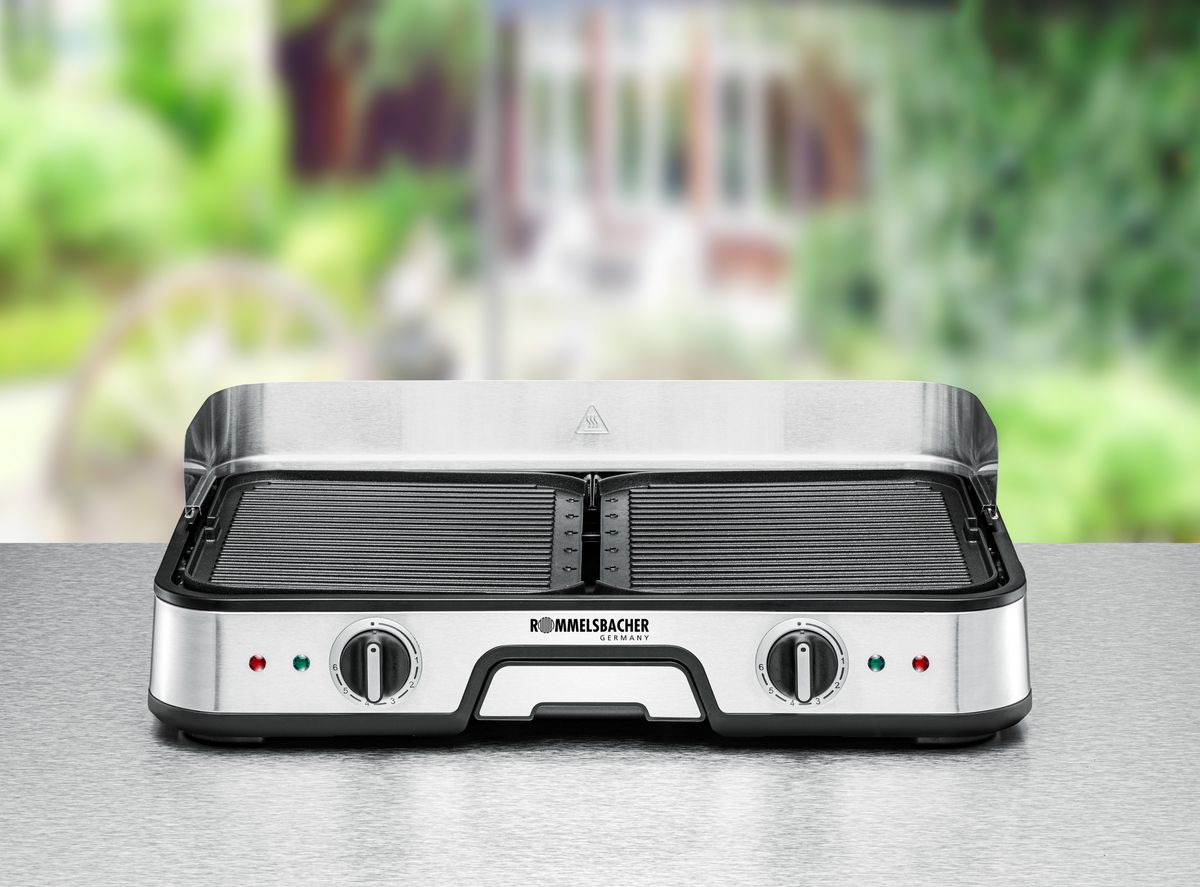 Tischgrill BBQ 2025 - 2000W, Edelstahl, Schwarz