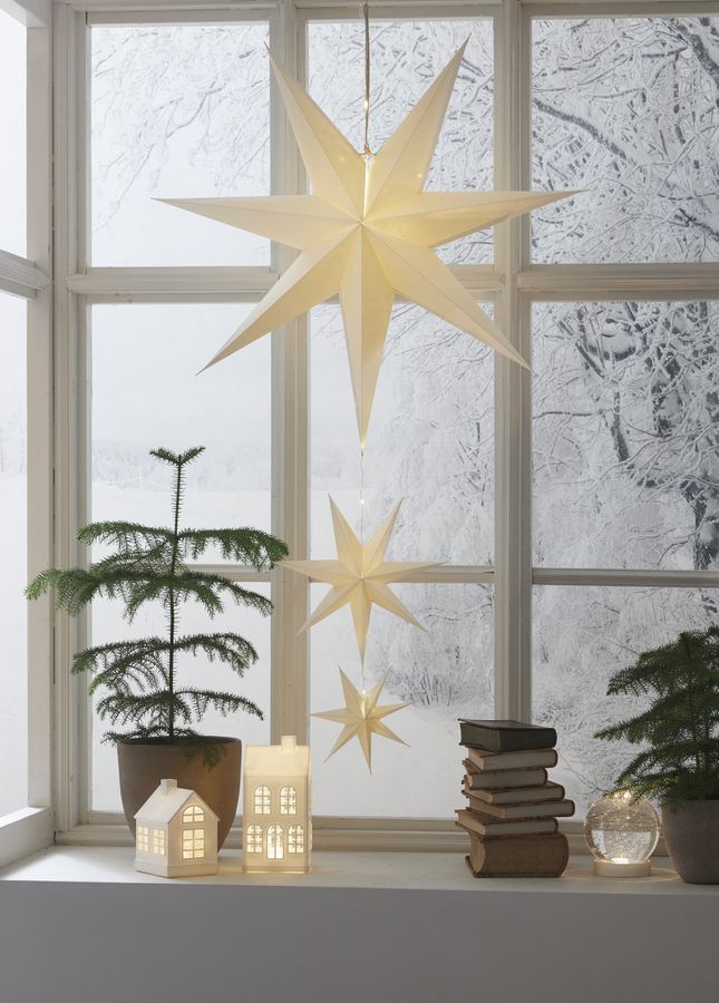 Papierstern CASSIE - IP20, Warmweiss, 60 LED'S