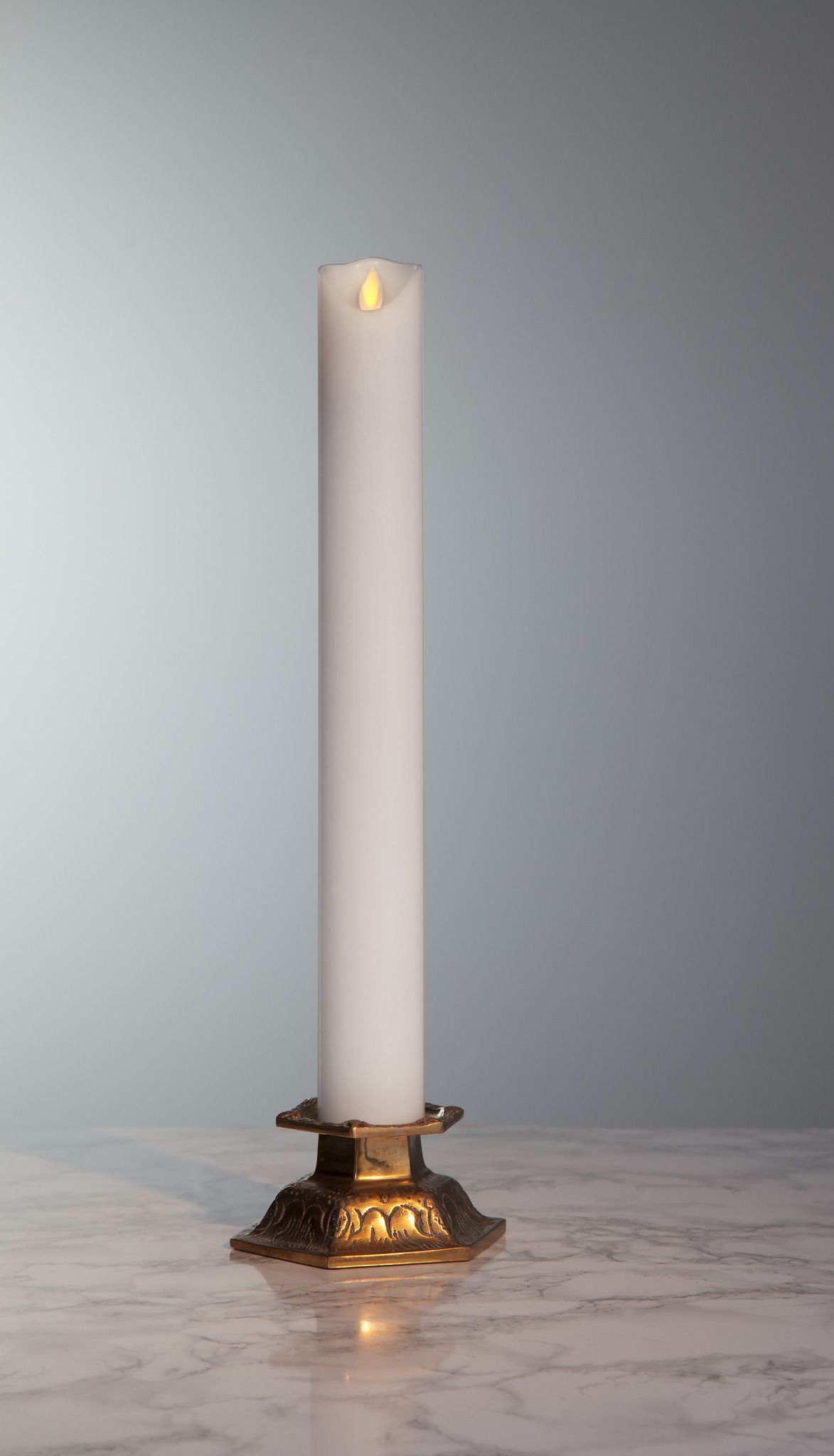 Candela in plastica a LED  M-Twinkle - Indoor, Weiss, 40cm Höhe, Timerfunktion