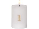 LED Pillar Kerze 4 pack Flamme Advent - Indoor, Weiss, 12.50 cm Höhe, Timerfunktion
