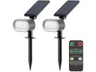 Solar-Gartenspot 2er Set mit Fernbedienung - Warm-/Kaltweiss, IP44