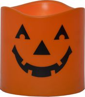LED Pillar Kerze Halloween - Indoor, Orange, 15cm Höhe, keine Timerfunktion
