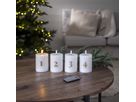 LED Pillar Kerze 4 pack Flamme Advent - Indoor, Weiss, 12.50 cm Höhe, Timerfunktion