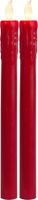 Candela di cena a LED 2-Set Press - Indoor, Rot, 25cm Höhe, keine Timerfunktion