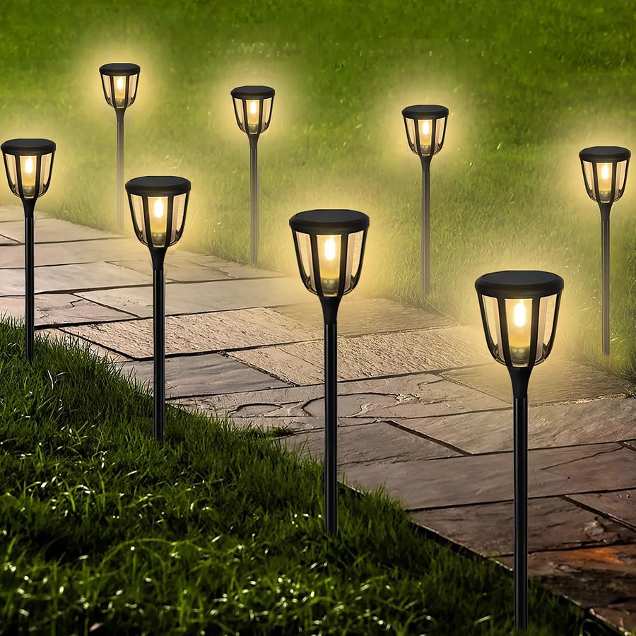 2x Solarfackel Flamme, Solarpanel: 5,5 V/0,88 W, LED chip 22Stk. 2835SMD, 3,7V 1200mAH Li-ion Höhe o - 2x Solarfackel Flamme, Solarpanel: 5,5 V/0,88 W, LED chip 22Stk. 2835SMD, 3,7V 1200mAH Li-ion Höhe o