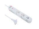 SKROSS Home Station USB-C - 1xUSB-C, 1xUSB-A 5.0V, max.3.4A 2xT13 quer, Flachstecker T12 mit Lasche, 1.5m Kabel, weiss