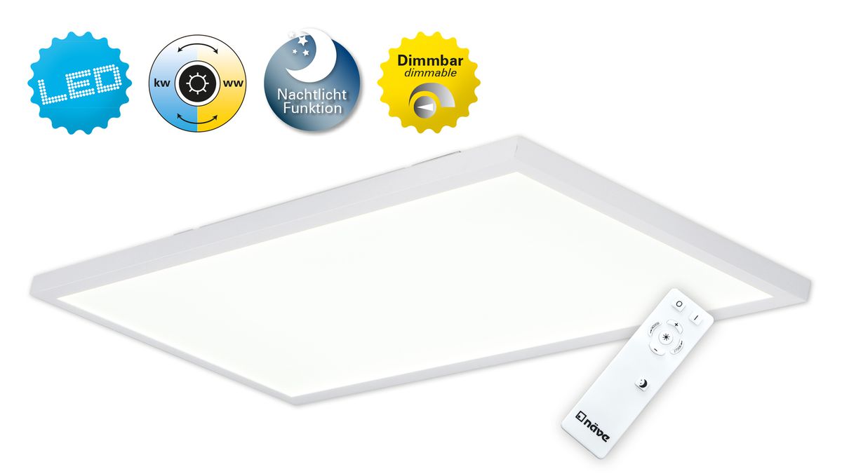 LED Wand u. Deckenleuchte Salta - LED fest verbaut, 2700-6500K, warm-kaltweiss