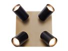 4er Wand- und Deckenleuchten FRIDA L/B: 22 cm schwarz - GU10, IP20, 40W, 230V