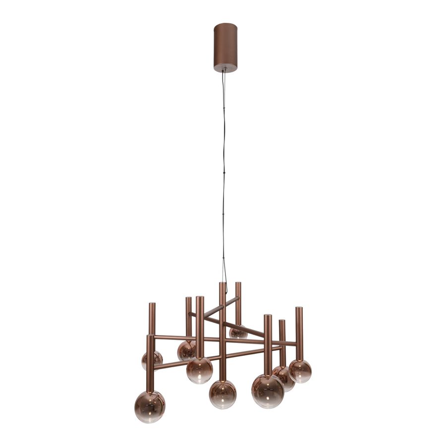 9er LED Pendelleuchte  SINGAPUR : 65cm kupfer - IP20, LED-Modul, Kupfer