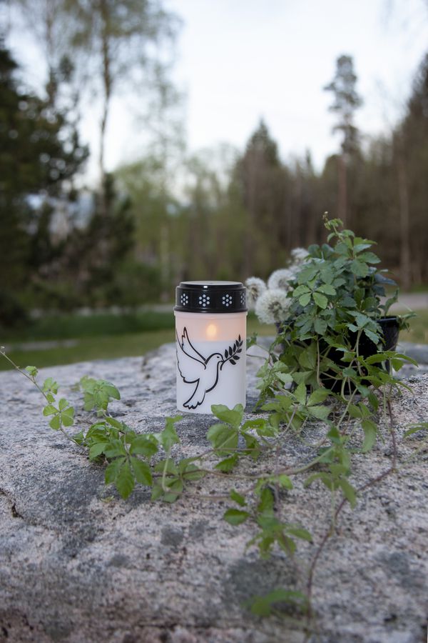 LED Grablicht Dove - Outdoor, Weiss, 12cm Höhe, Timerfunktion