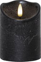 LED Pillar Kerze Flamme Rustic - Indoor, Schwarz, 10.00 cm Höhe,  Timerfunktion