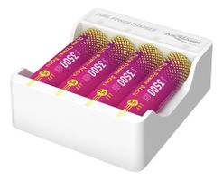 Pure Power Set 4× Mignon AA Akkus und Lademodul - Lithium-Ladegerät