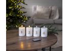 LED Pillar Kerze 4 pack Flamme Advent - Indoor, Weiss, 12.50 cm Höhe, Timerfunktion