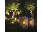 Dekoleuchte Korb braun - h: 38cm incl. Solar-LED-Kerze - IP44, warmweiss, 0.01W