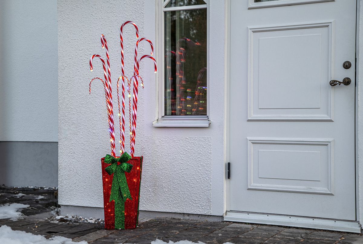 Outdoor Decoration CandyCane - IP44, Multicolor,Rot