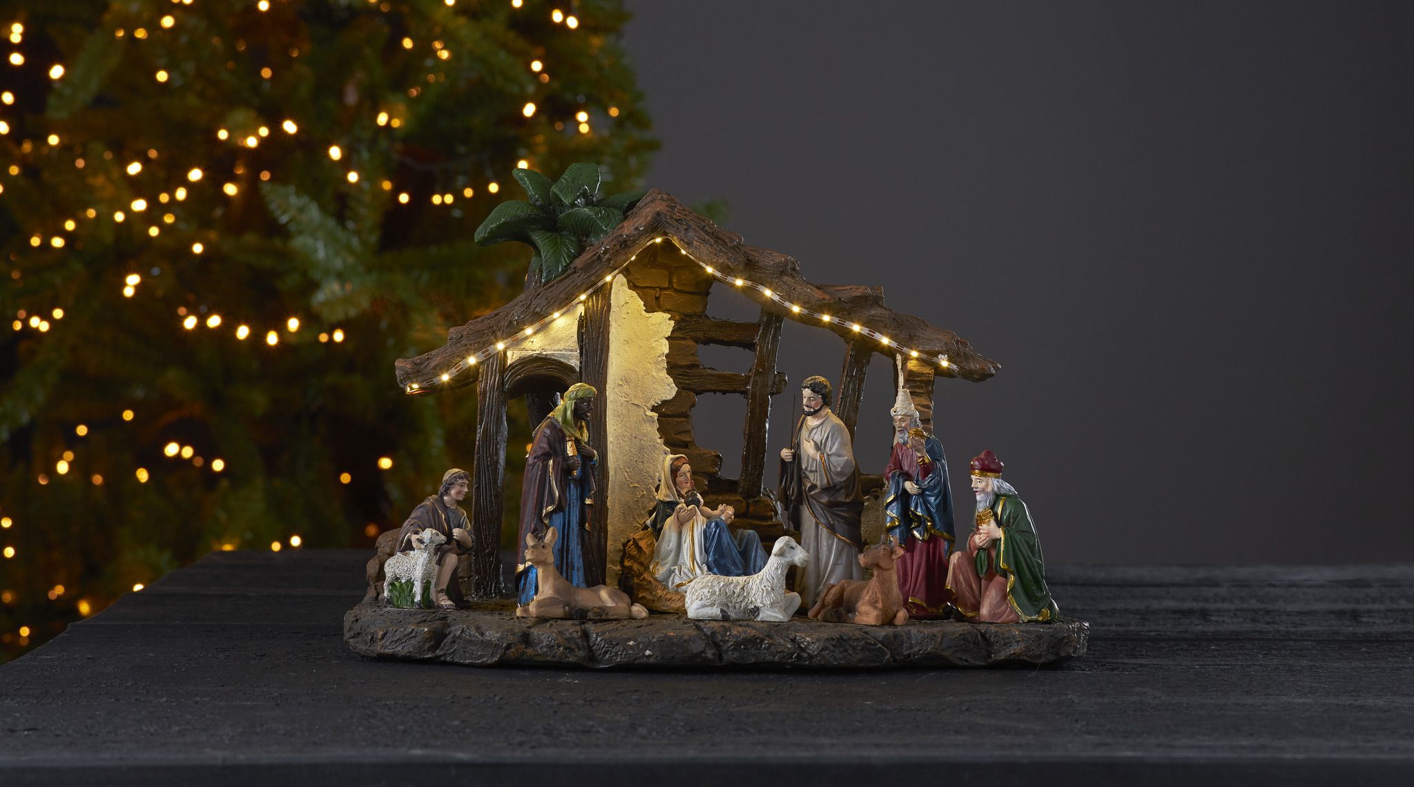 Decorative Scenery Nativity - IP40, Warmweiss, 19 LED's