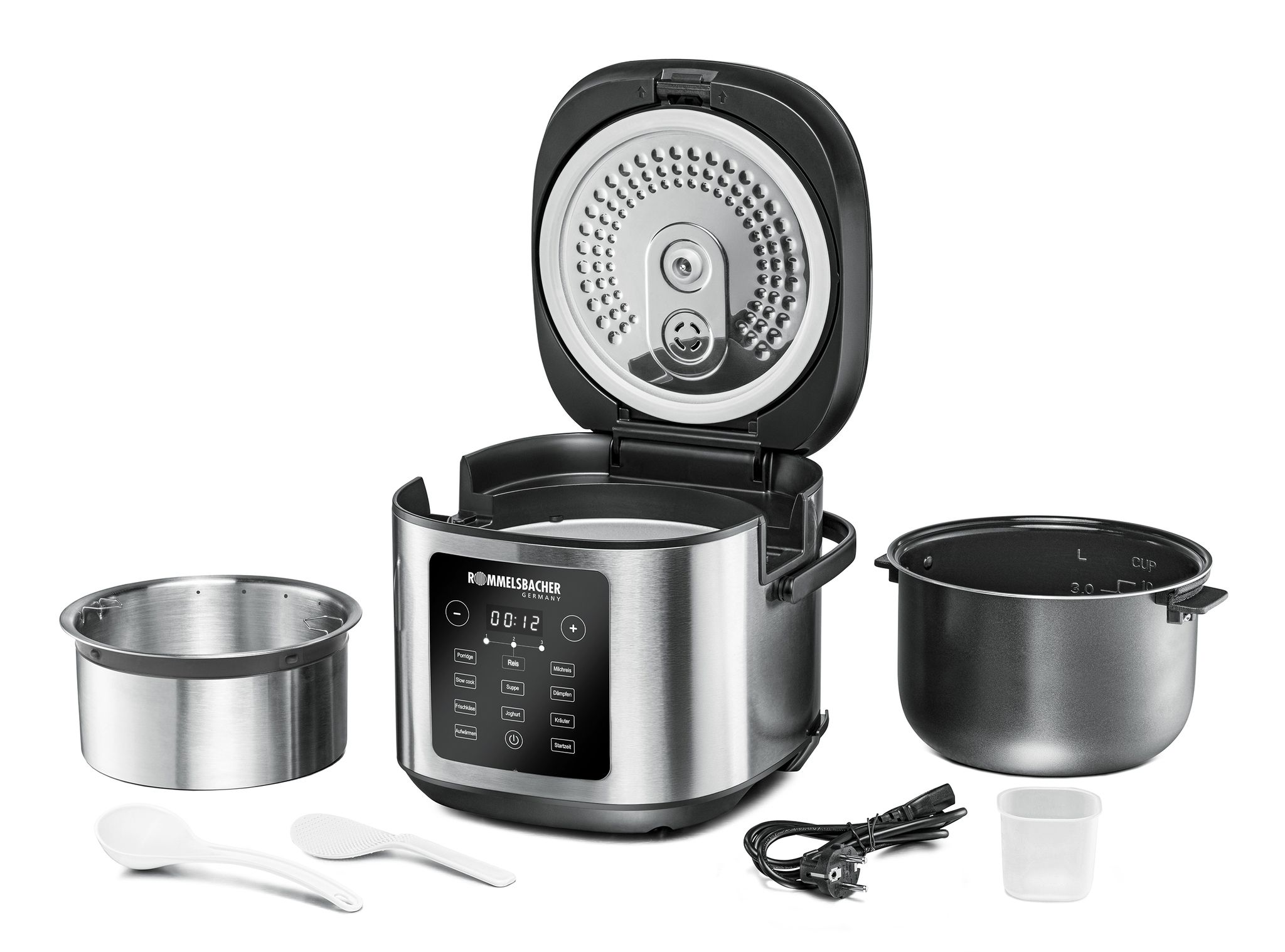 MULTI REISKOCHER MRK 950 - Multireiskocher, Edelstahl/schwarz, 860W