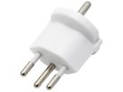 Adapteur de voyage T12 CH-Schuko, 3-pôle - Schuko nach Schweiz T12 / 3-polig, weiss, 250V / 10A, 64x45x45mm / 32g, nicht demontierbar