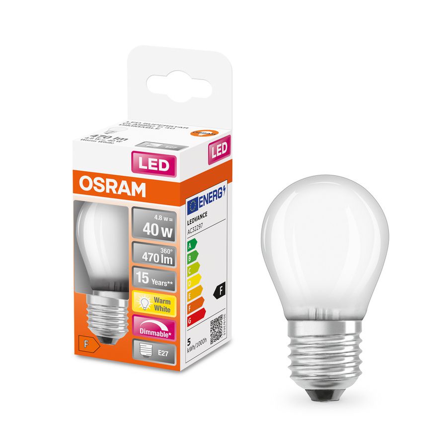 LED Retrofit CLASSIC P DIM - E27, 470Lm, 2700K, 4.8W, 230V