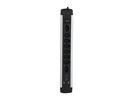 ALU Steckdosenleiste USB-C - 8xT13, 1x USB-C + 2x USB-A max. 3.4A - PD 20W, 2.0m Zuleitung, Stecker T12, Aluminium/schwarz