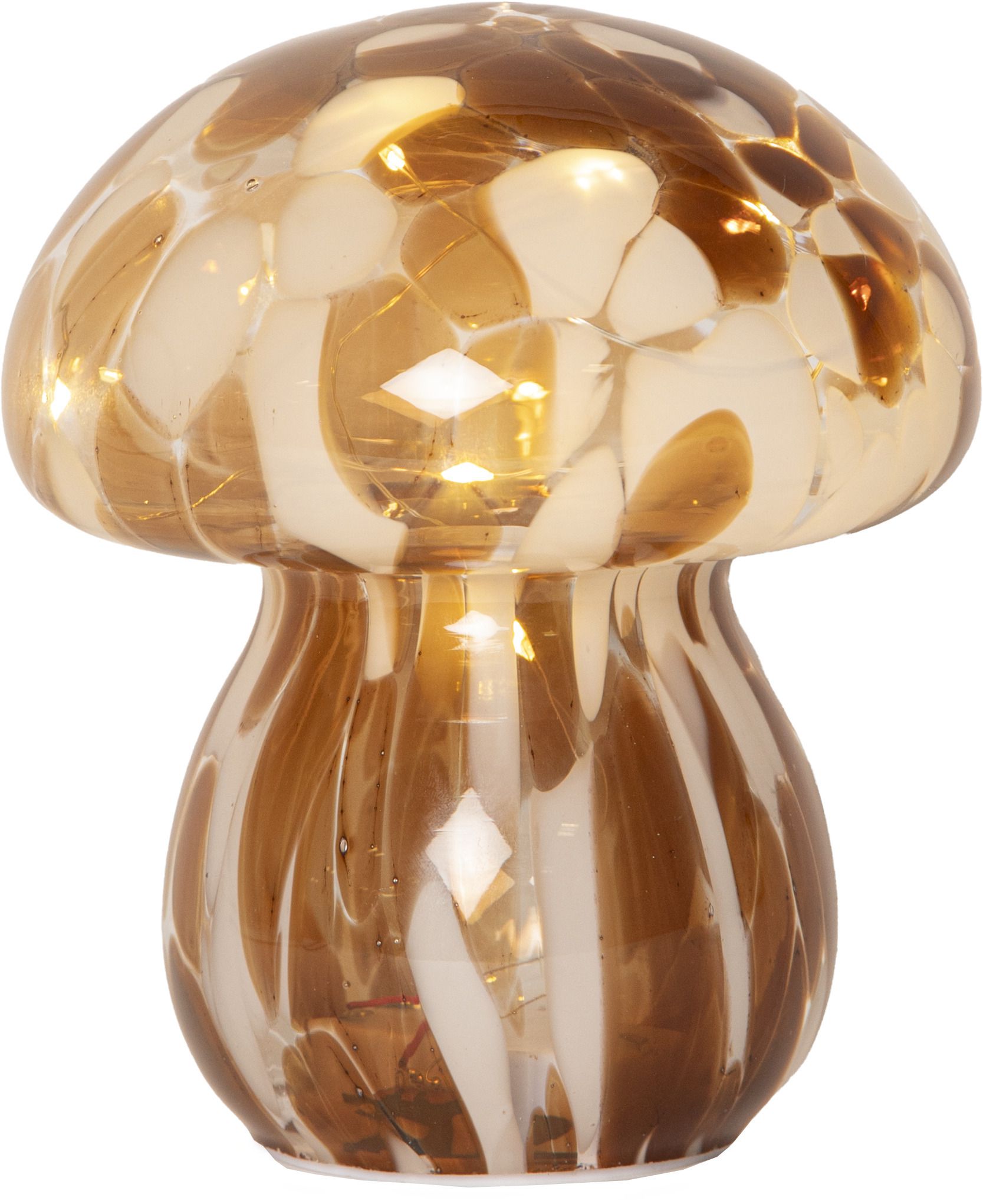 Glas Dekoration Funghi - IP20, Warmweiss, Braun