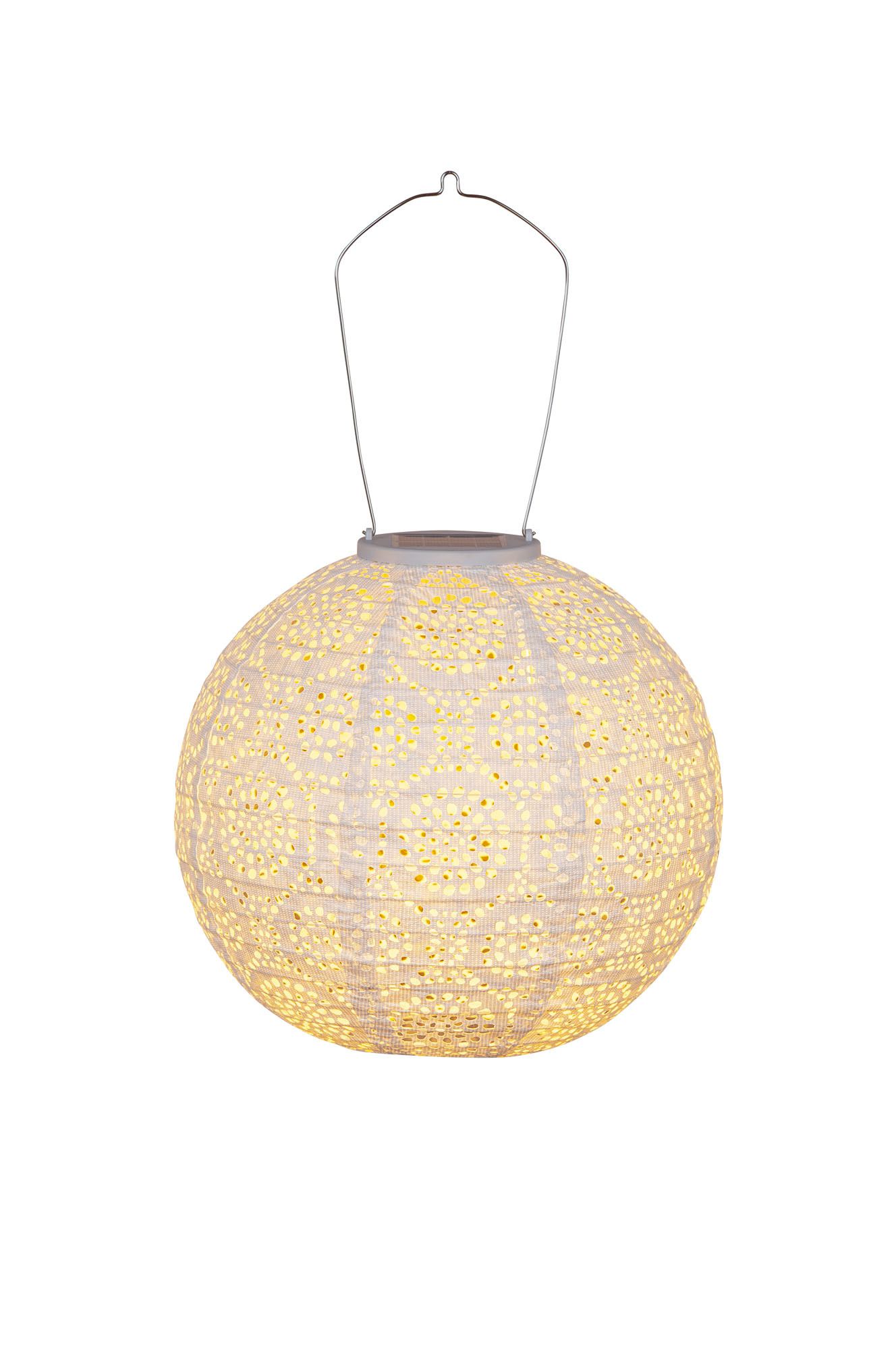 Solar Laterne Tyvek Weiss ø25cm - Warmweiss, LED, IP44, 1800K, VE 20