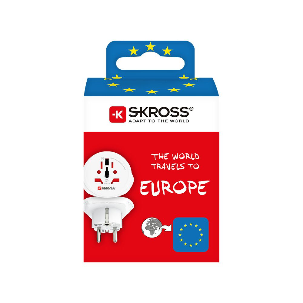 Country adattore di viaggio - World to Europe - Out: Schuko, In: CH, IT, BRA, UK, USA/Japan, 2-Pol EU, AUS/China