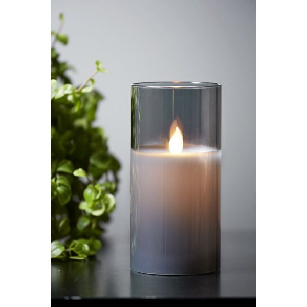 LED Pillar Kerze M-Twinkle - Indoor, Schwarz, 15cm Höhe, Timerfunktion