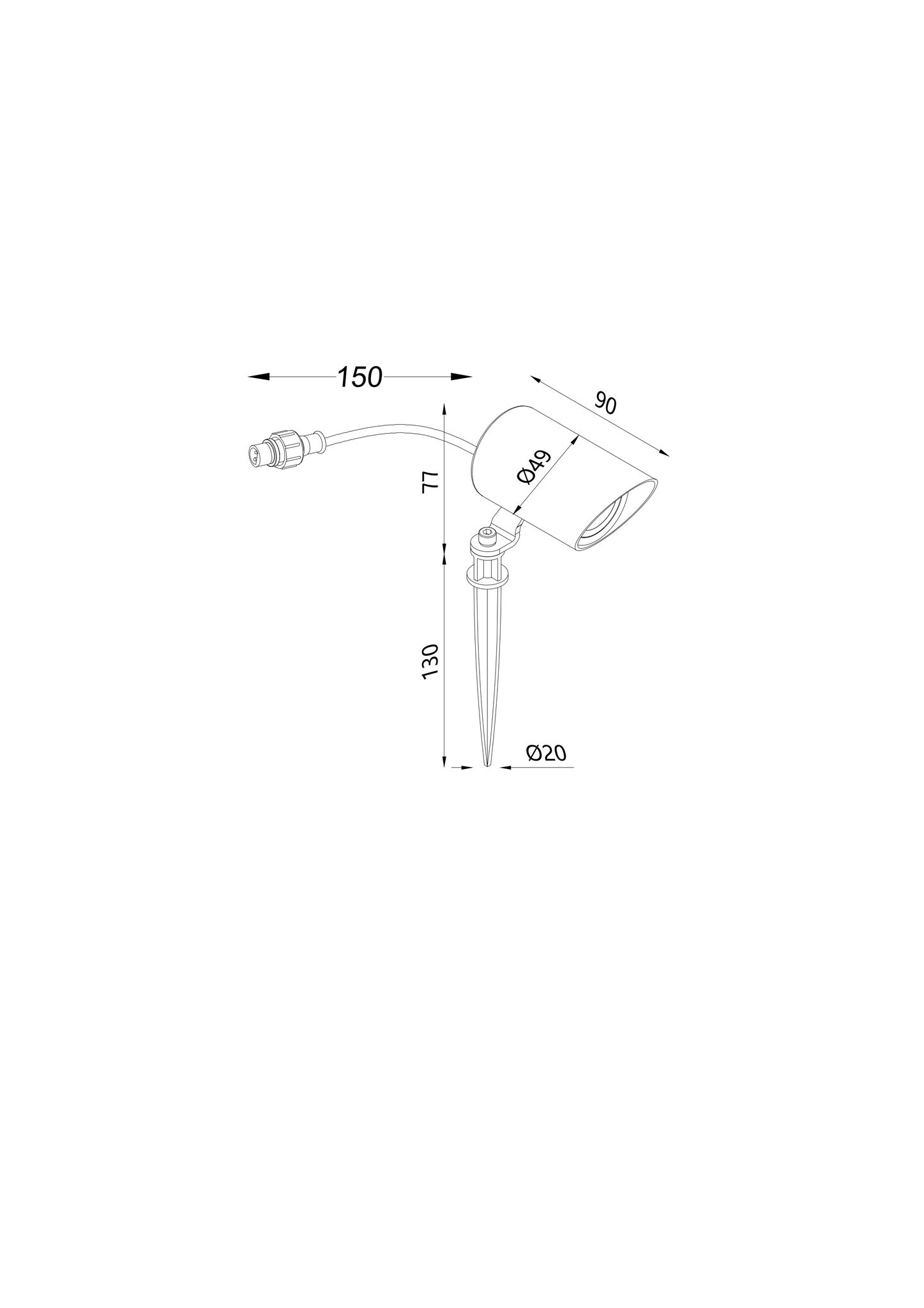 24V Spot 30° - 24V DC, 7W, 620lm, 3000K, IP65, CRI90