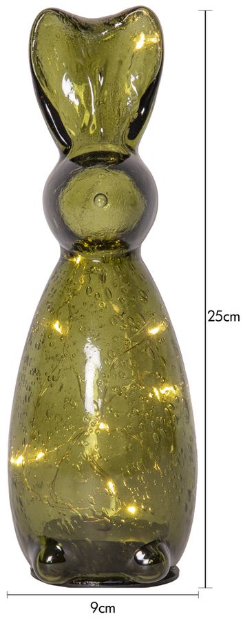 Glas Decoration Harry Green - Indoor, Warmweiss, Grün