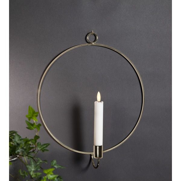 Indoor Decoration Flamme Wall - Indoor, Messing, 34cm Höhe, Timerfunktion