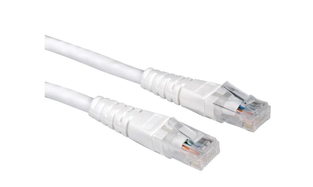 Kabel RJ45 10.0m - Patchkabel Kat.6 (Class E) UTP, weiss, 10m
