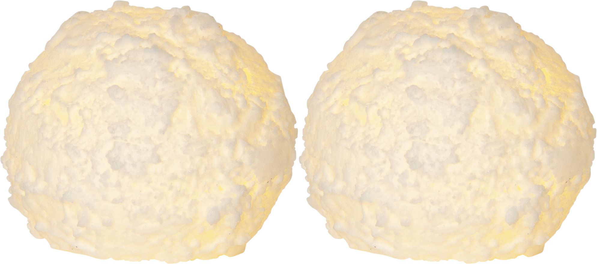 LED Pillar Kerze 2P Snowball - Indoor, Weiss, 7 cm höhe, Timerfunktion