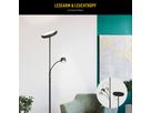 LED Stehleuchte ROMIS mit Lesearm H:180cm schwarz - LED-Modul, IP20, 230V