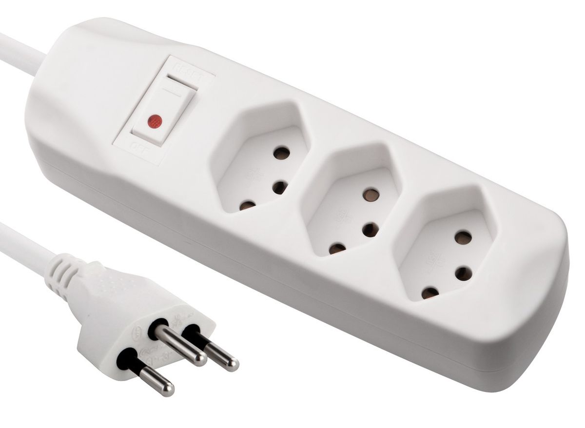 Fix Line Multipresa - 3xT13, 1.5m Kabel, H05VV-F 3G1mm2, weiss, Kinderschutz