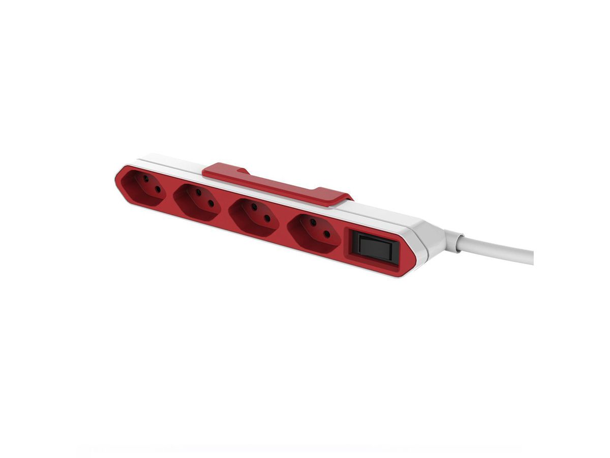 Serie Obst-Steckdosen & Schalter – Kompatibel Mit Vimar Plana, 4er-Set, Schuko-Steckdose In Rot