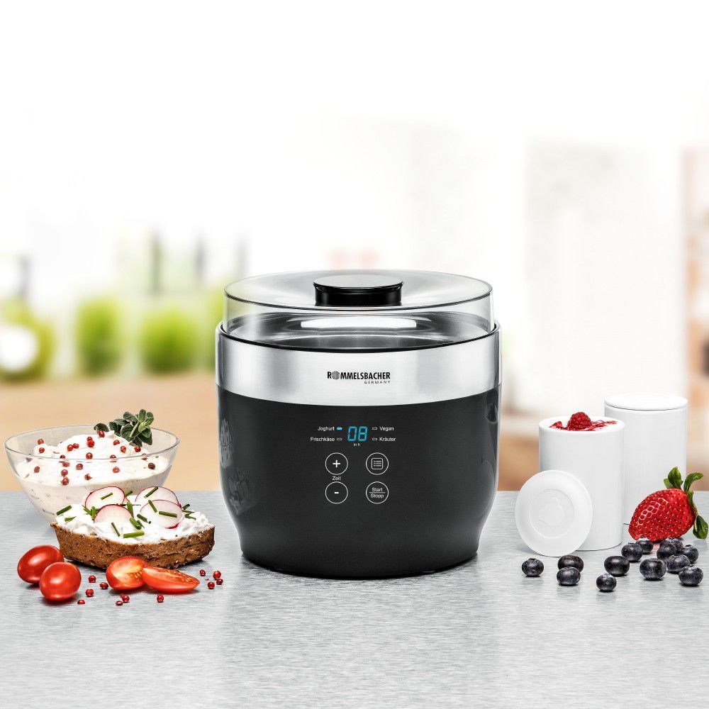 Joghurt- & Frischkäsebereiter JG 80 - Joghurt- & Frischkäsebereiter JG 80, Edelstahl/schwarz, 20W