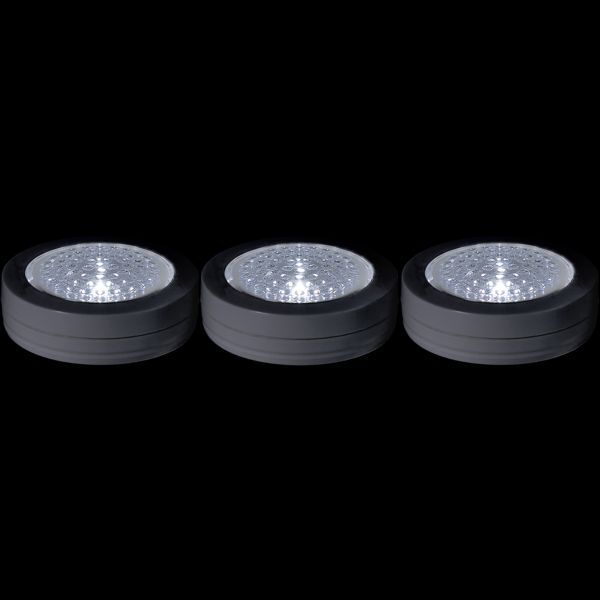 LED Nachtlicht Functional 3er Pack - 5Lm, 3000K, 0.225W, 4.5VDC, schwarz, ein/aus, exkl. 3x AAA
