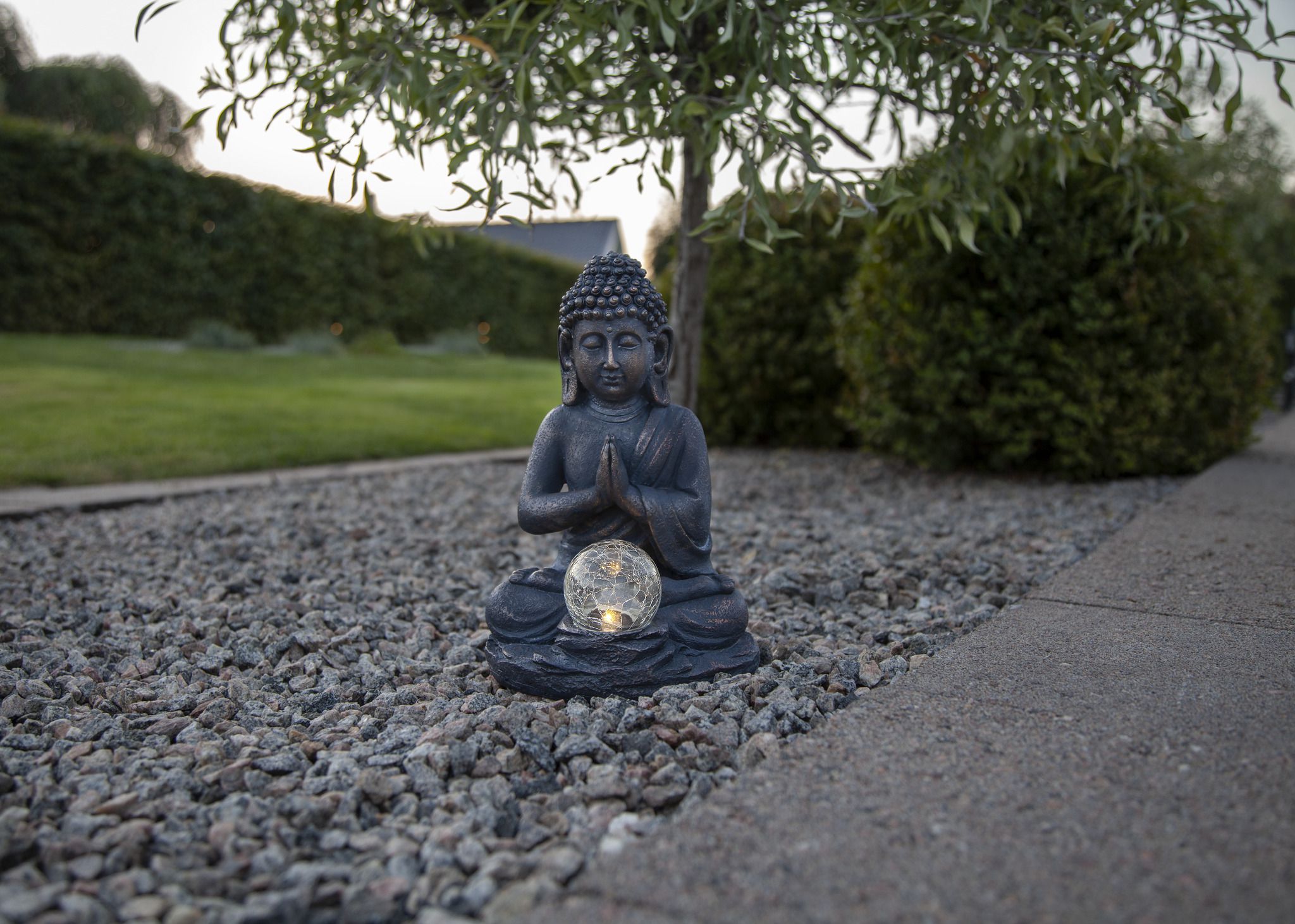 Solar Decoration Buddha - IP44, Warmweiss, Dämmerungssensor