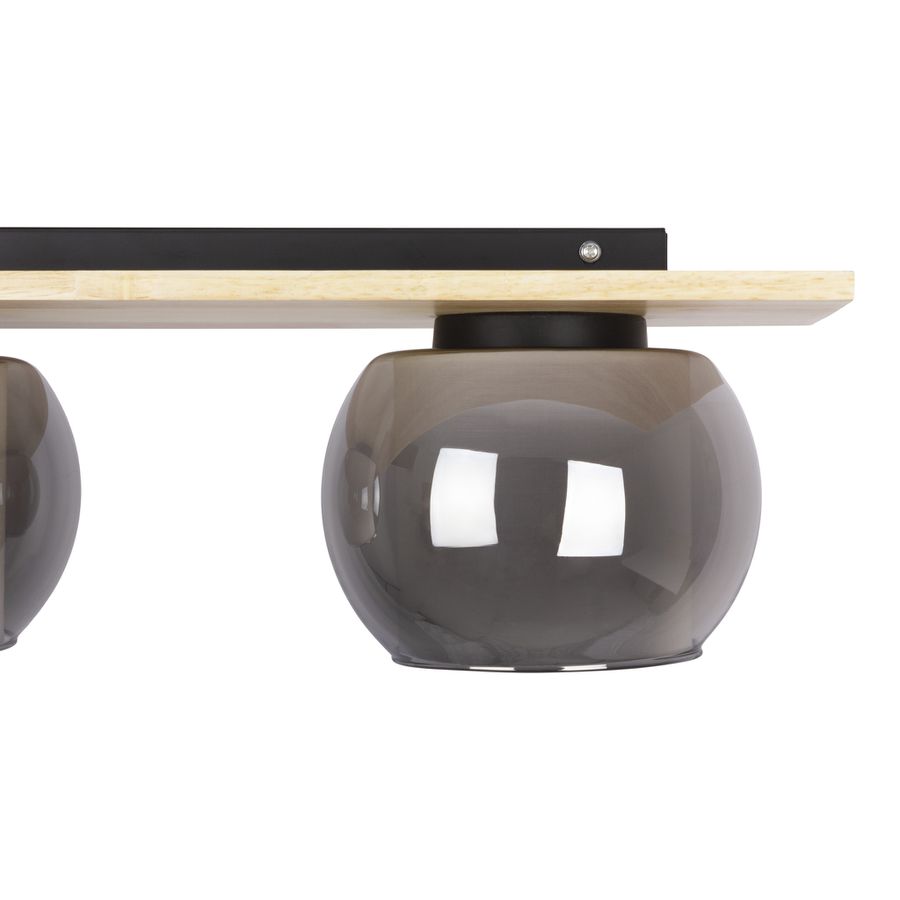 4er Pendelleuchte  TEXAS  L: 90cm smoky - IP20, E27, Schwarz