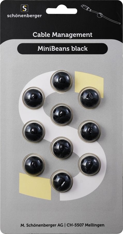 MiniBeans Black - 10 Stück, Ø 15mm, H=10mm, schwarz