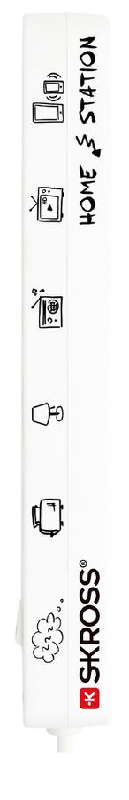 SKROSS Home Station USB-C - 1x USB-C + 1x USB-A max. 3.4A, 4xT13, Flachstecker T12 mit Lasche, 1.5m Kabel, weiss