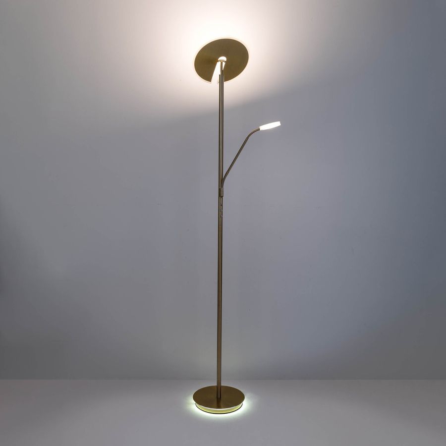 LED-CCT Stehleuchte  SAMIRO  inkl. Lesearm H: 180cm messing matt - IP20, LED-Modul, Messingmatt