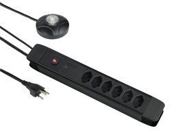 PRINCIPIO+ ext. Schalter 6xT13 - 6xT13, 3m Kabel, H05VV-F 3G1mm2, schwarz, kein Kinderschutz, ext. Schalter